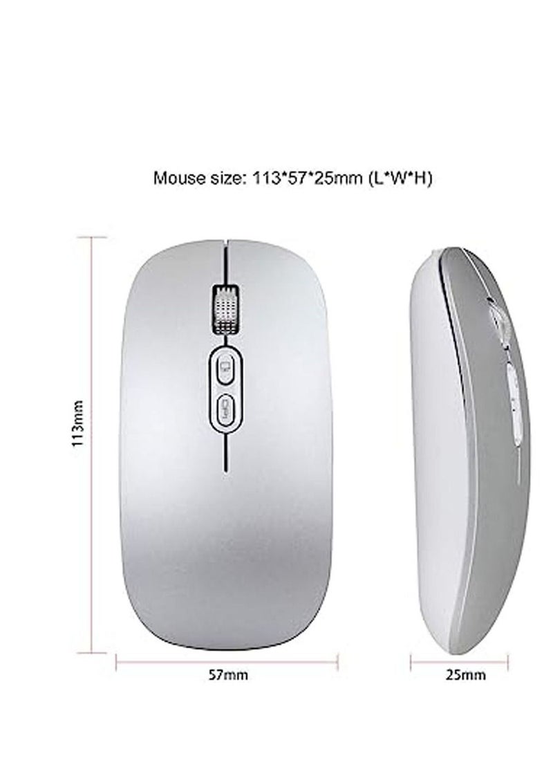 Generic - M103 Rechargeable Wireless Mouse 2.4G Wireless Mouse Ultra-thin Mute Mouse 3 Adjustable DPI Built-in 500mAh Battery Sliver - Image 1