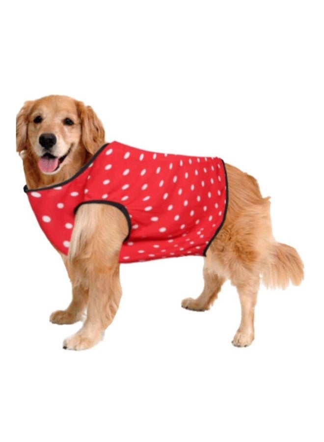 Sage Square Funky Soft Material Dog T-Shirt | Cool/Funky Print Pet | Soft Light Weight | Comfortable & Breathable Dog Clothing | Trendy Vest Outfit (Medium - 18 Inch) (Polka Red) - Image 1