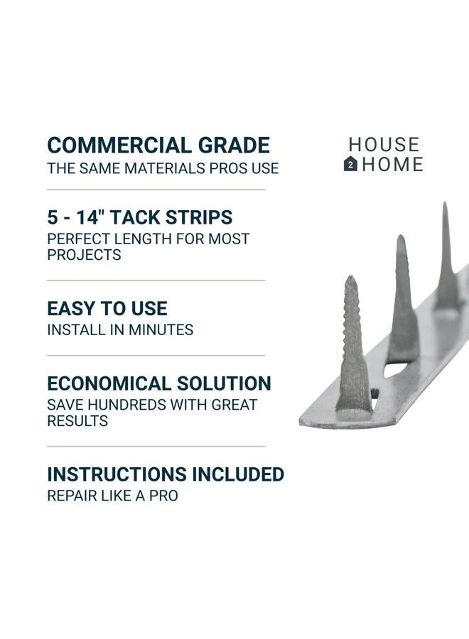 House2Home 14" Upholstery Metal Tack Strips, Fabric Reupholstery Supplies for Furniture, Couch, Chair, and Sofa, Includes Instructions, 5-Pack - Image 2