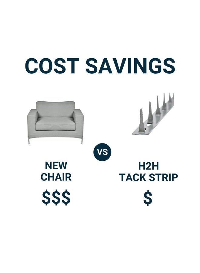 House2Home 14" Upholstery Metal Tack Strips, Fabric Reupholstery Supplies for Furniture, Couch, Chair, and Sofa, Includes Instructions, 5-Pack - Image 4
