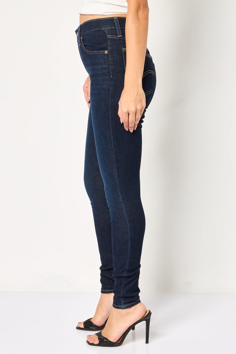 Levi's Women Skinny Fit Washed Stretchable Denim, Navy Blue - Image 3