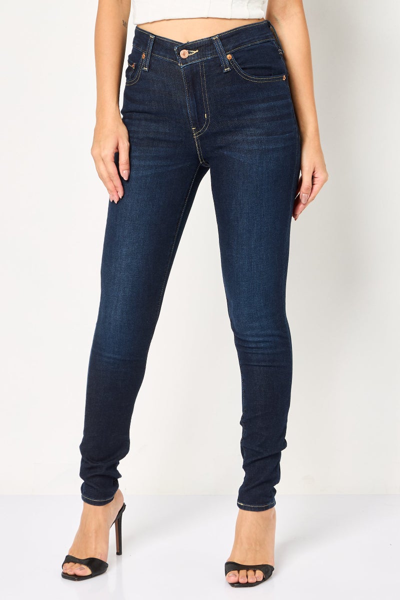 Levi's Women Skinny Fit Washed Stretchable Denim, Navy Blue - Image 1