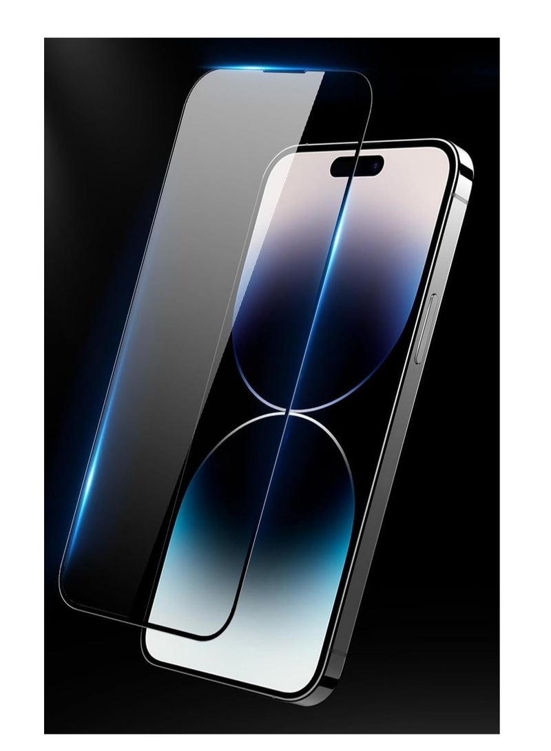 حماية شاشة لهاتف آيفون 15 بلس واقي شاشة لاصق كامل لهاتف آيفون 15 بلس أسود - Image 2