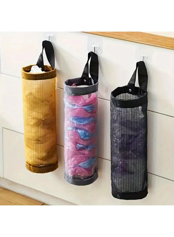 Black Foldable Mesh Bag Holder Breathable Washable Kitchen Storage Organizer - Image 3