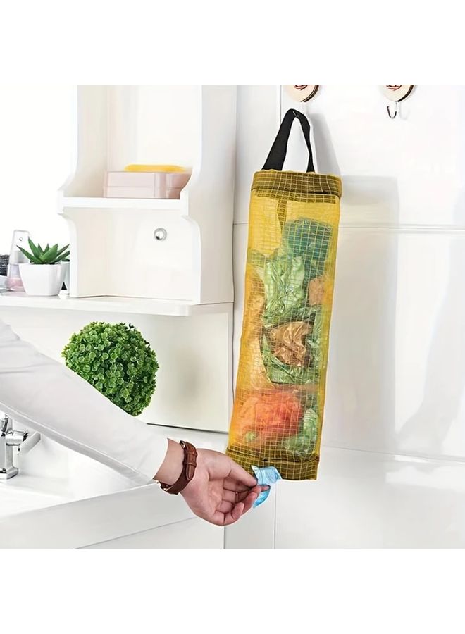 Black Foldable Mesh Bag Holder Breathable Washable Kitchen Storage Organizer - Image 5
