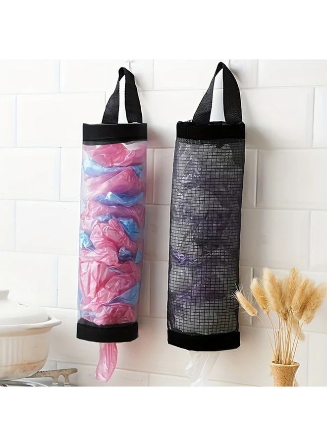 Black Foldable Mesh Bag Holder Breathable Washable Kitchen Storage Organizer - Image 2