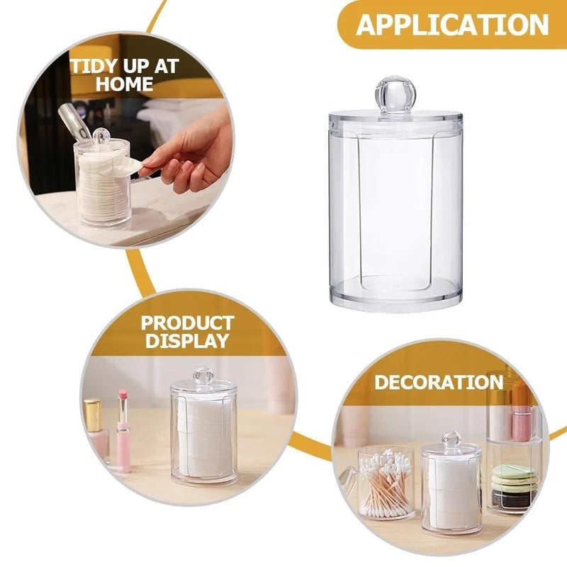 EARTHCONE Makeup Removal Cotton Pad Holder with Lid, Multipurpose Bathroom Cotton Swabs Storage Box Cosmetic and Makeup Organizer (Combo(Round + Square)) - Image 5