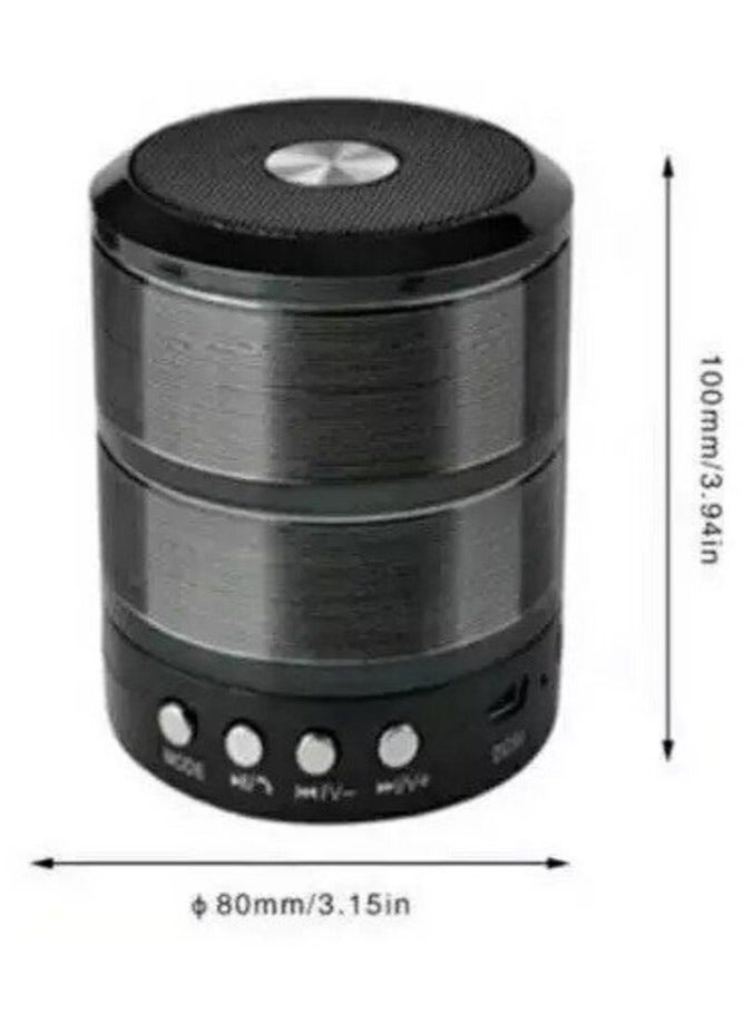 Mini Portable WS-887 Wireless Bluetooth Speaker with FM And Micro-SD Card Slot for All Smartphones Black - Image 2