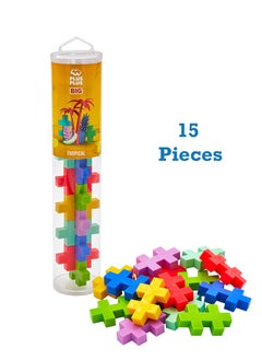 Plus-Plus 1 Creative Building Blocks Tube, Big Tropical, Ingenious Construction Toy, 15 Pieces, 38 Cm  - Image 1