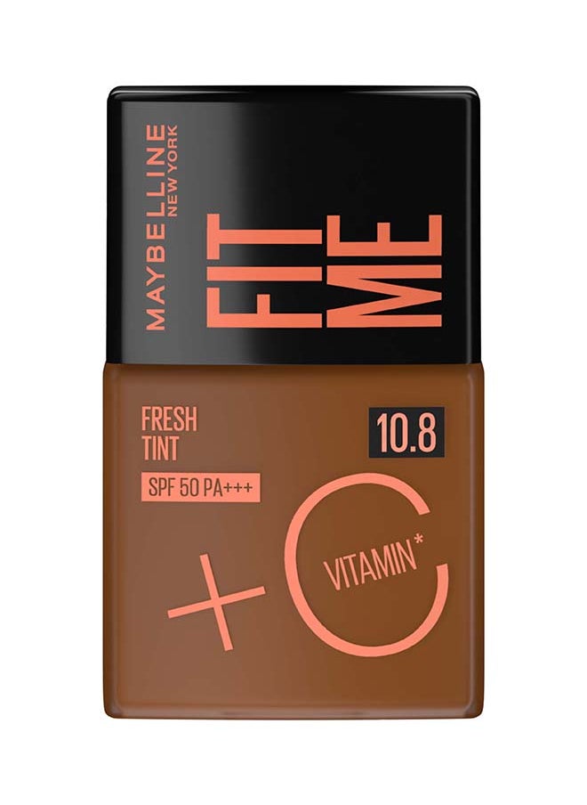 MAYBELLINE NEW YORK Fit Me Fresh Tint Foundation SPF 50 with Brightening Vitamin C, 10.8  - Image 1