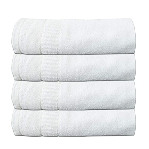 AYUS 100% Cotton (400 GSM / 30 x 60 inch) Large Bath Towel Ultra Soft Super Absorbent/Antibacterial (White, Set of 4) - Image 2