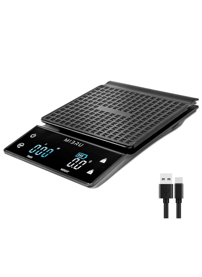 ميبرو مجموعة تحضير القهوة V60 مع صندوق قهوة معدني محمول للسفر بسطح خشبي لتقديم القهوة بالتقطير مجموعة من 8 ادوات  - Image 4