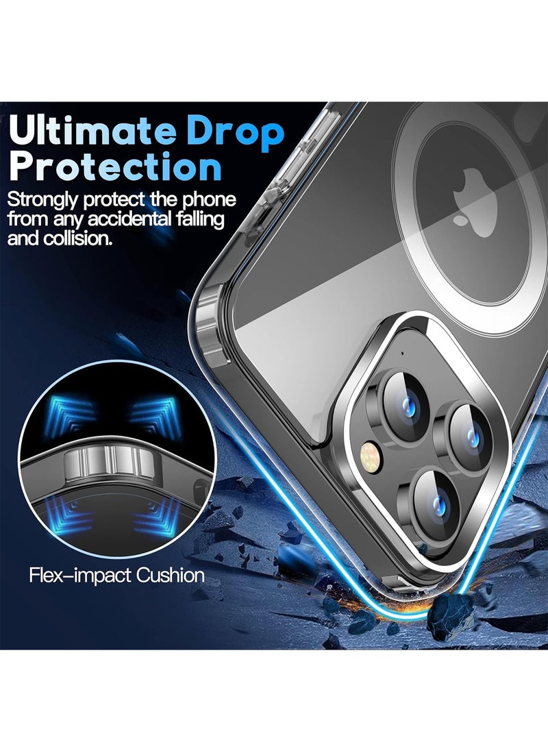 Aookay [5 in 1]  Magnetic for iPhone 16 Pro Max Case Clear, with 2X HD Screen Protector + 2X Camera Lens Protector, [15 FT Mil-Grade Protection] Shockproof Case for iPhone 16 Pro Max  - Image 4
