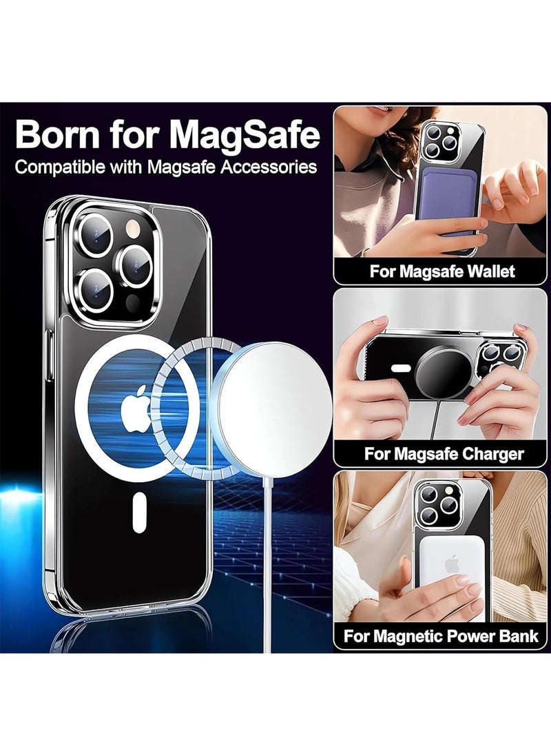 Aookay [5 in 1]  Magnetic for iPhone 16 Pro Max Case Clear, with 2X HD Screen Protector + 2X Camera Lens Protector, [15 FT Mil-Grade Protection] Shockproof Case for iPhone 16 Pro Max  - Image 2