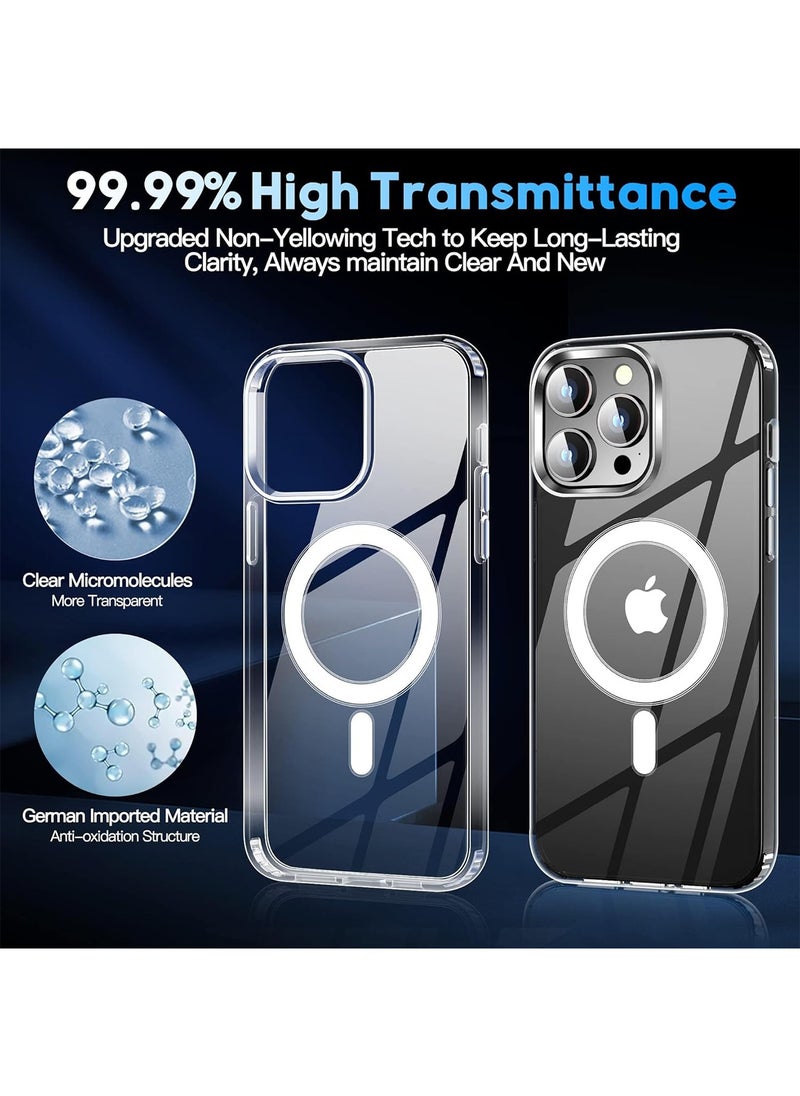 Aookay [5 in 1]  Magnetic for iPhone 16 Pro Max Case Clear, with 2X HD Screen Protector + 2X Camera Lens Protector, [15 FT Mil-Grade Protection] Shockproof Case for iPhone 16 Pro Max  - Image 3