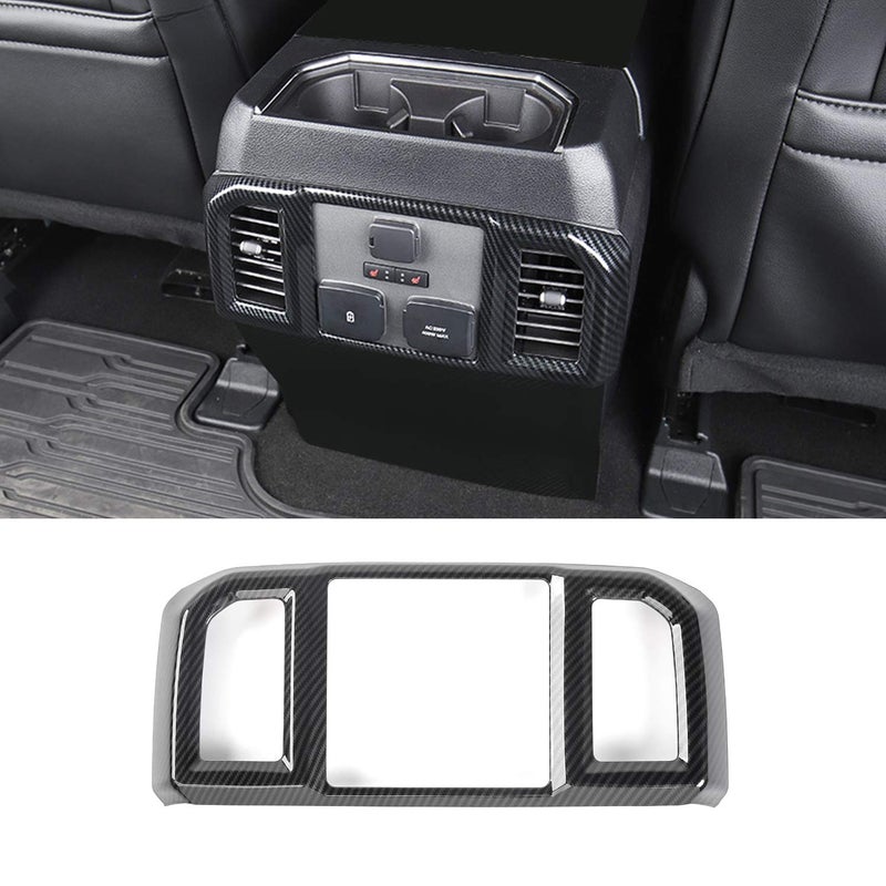 Keptrim for F150 ABS Carbon Fiber Rear Air Conditioning Vent Outlet Panel Trim for 2016 2017 2018 2019 2020 Ford F150 1pc
