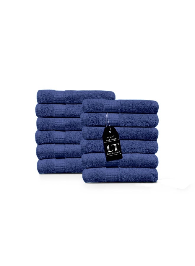 Lavish Touch 100% Combed Cotton Washcloths (12 Pack, 30 x 30 cms) - 550 GSM, Face towel Set Highly Absorbent Quick Dry and Soft Towels - Image 2