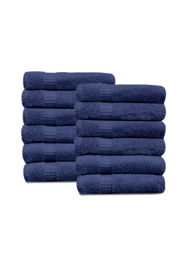 Lavish Touch 100% Combed Cotton Washcloths (12 Pack, 30 x 30 cms) - 550 GSM, Face towel Set Highly Absorbent Quick Dry and Soft Towels - Image 1