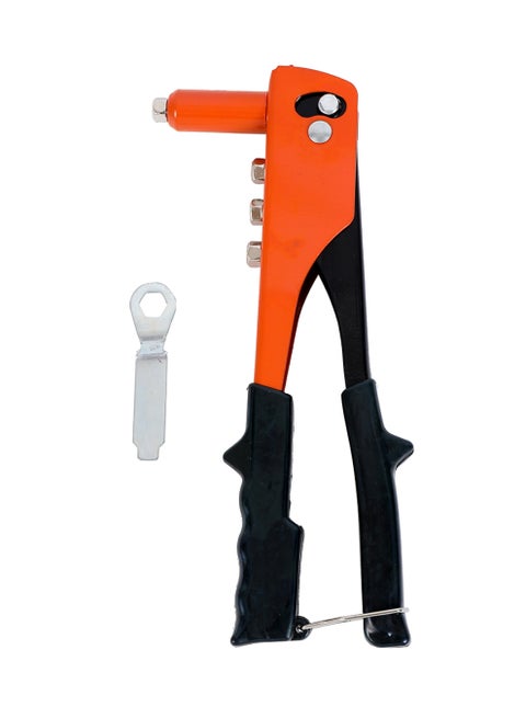 Rivet Gun -9.5inch Orange- Heavy-Duty Manual Rivet Tool with Ergonomic Comfort Grip and Precision Riveting for Automotive, Metalworking, DIY Projects, Furniture Assembly, and Home Improvement