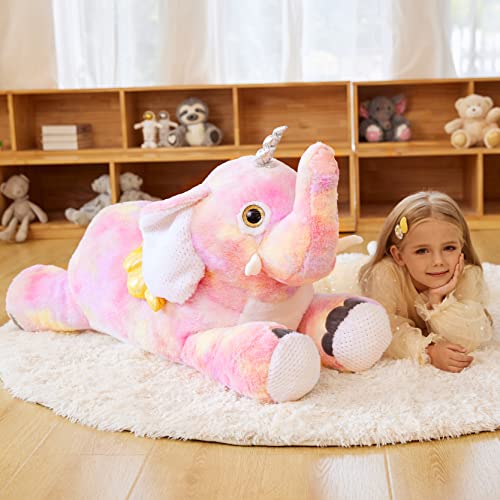EARTHSOUND Giant Elephant Unicorn Stuffed Animal Plush ToyLarge Jumbo 30 Big Size Soft ToysCute Huge Fluffy Plushy Fat PlushieGifts for Kid - Image 5