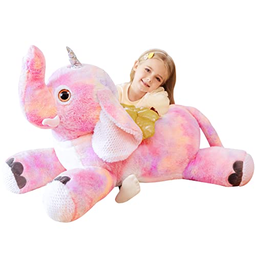 EARTHSOUND Giant Elephant Unicorn Stuffed Animal Plush ToyLarge Jumbo 30 Big Size Soft ToysCute Huge Fluffy Plushy Fat PlushieGifts for Kid - Image 1