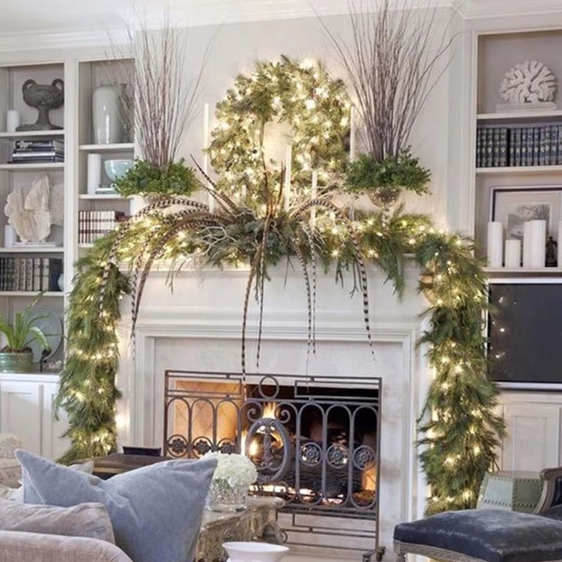 Christmas Wreath 270cm Christmas Decoration Garlands with Led Lights Artificial Tree Garland Indoor and Outdoor Holiday Decorations - Image 5