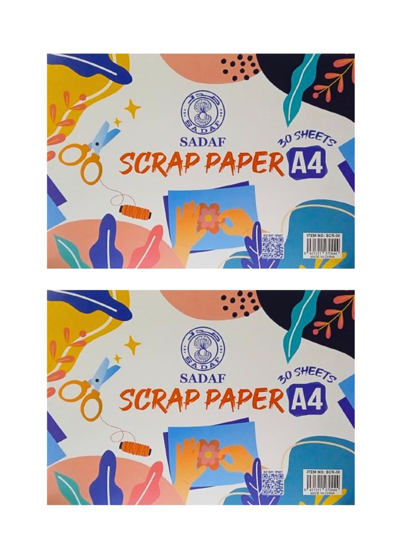 Sadaf ورق قصاصات 30 ورقة A4 (عبوة من 2) - Image 2