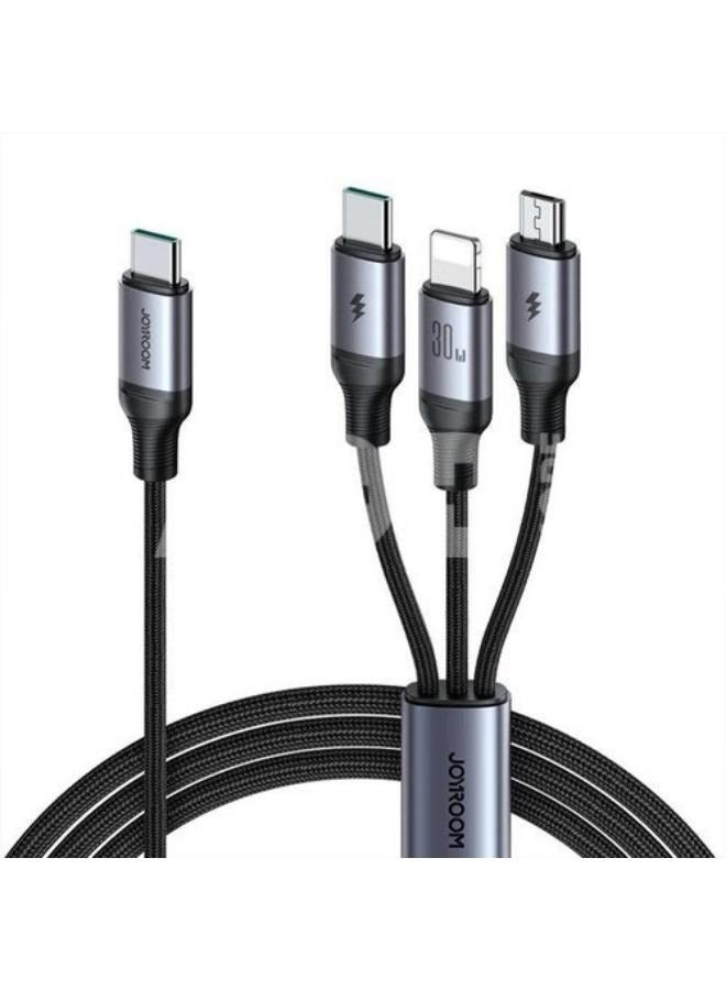 كابل شحن سريع 3 في 1 من سلسلة سبيدي USB-A إلى L+C+M - SA21-1T3 - Image 1