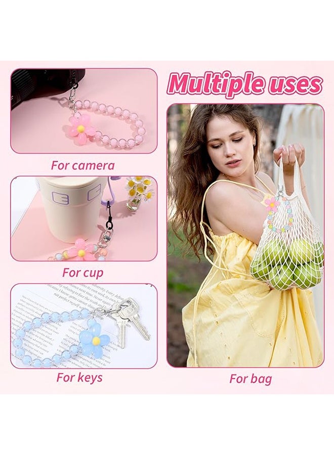 جيفت 3 قطع من أساور معصم الهاتف اللطيفة، سلسلة هاتف، أساور مطرزة بالخرز، سوار هاتف محمول Y2K ملون، سوار للكاميرا، حقيبة الهاتف، سوار سلسلة المفاتيح. - Image 4