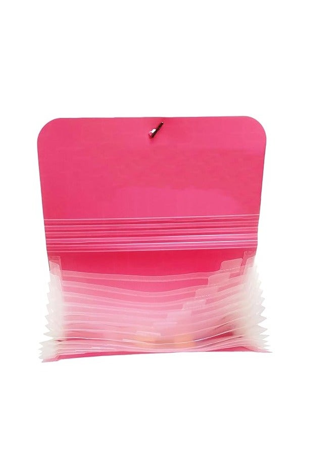 Generic A5 Expanding File Folder 13 Pockets Wallet Folder Plastic Filing Bag with Dividers Assorted Color Pack Of 2  - Image 2