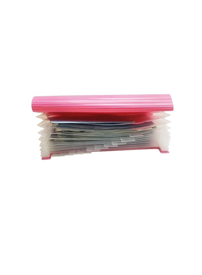 Generic A5 Expanding File Folder 13 Pockets Wallet Folder Plastic Filing Bag with Dividers Assorted Color Pack Of 2  - Image 3