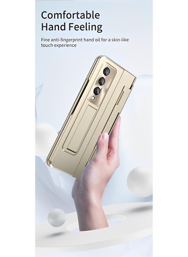 REOCLE Phone Case Phone Cover with Screen Protector Transparent Frosted Stand Hinge Phone Case for Samsung Galaxy Z Fold 3 - Image 3