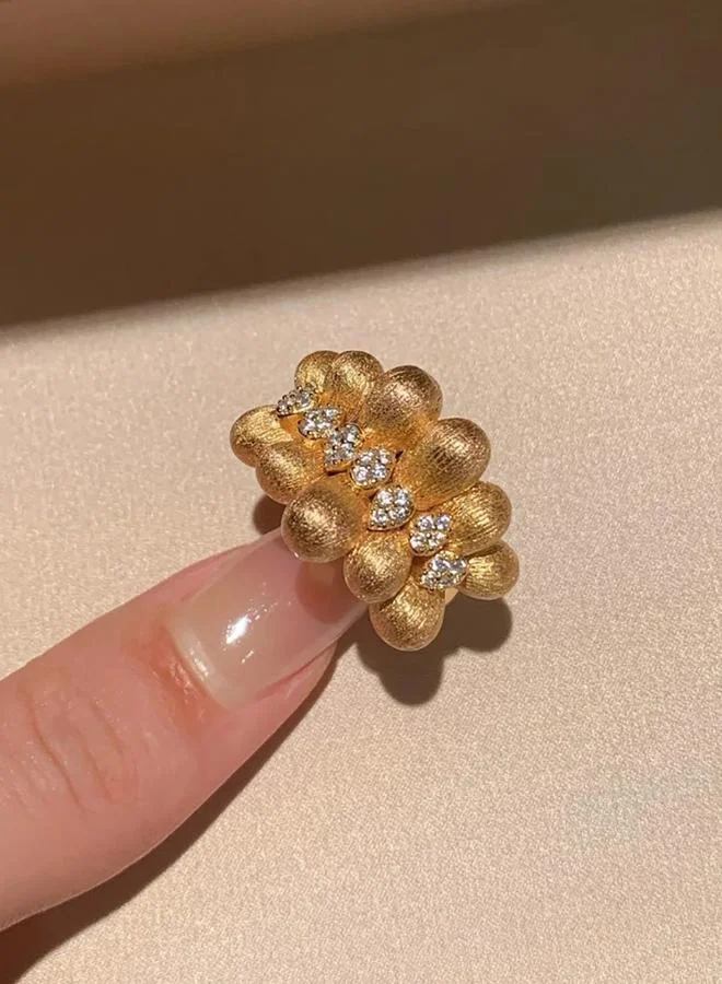 Take Two Golden Petal Embellished Cluster Ring