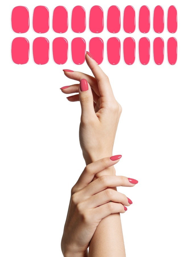 شرائط جل أظافر شبه معالجة – تتطلب مصباح UV/LED – مقاومة للماء – ألوان ثابتة – 20 شريط + مبرد + عود خشبي - Image 1