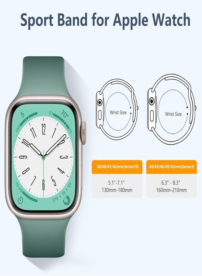 DAQIN حزمة داكين الرياضية 8 قطع متوافقة مع حزام ساعة آبل 40 مم 41 مم 42 مم 44 مم 45 مم 46 مم 49 مم 38 مم للنساء والرجال، حزام سيليكون ناعم مقاوم للماء لسلسلة ساعة آبل 11 10 9 8 7 6 5 4 3 2 1 SE ألترا - Image 3