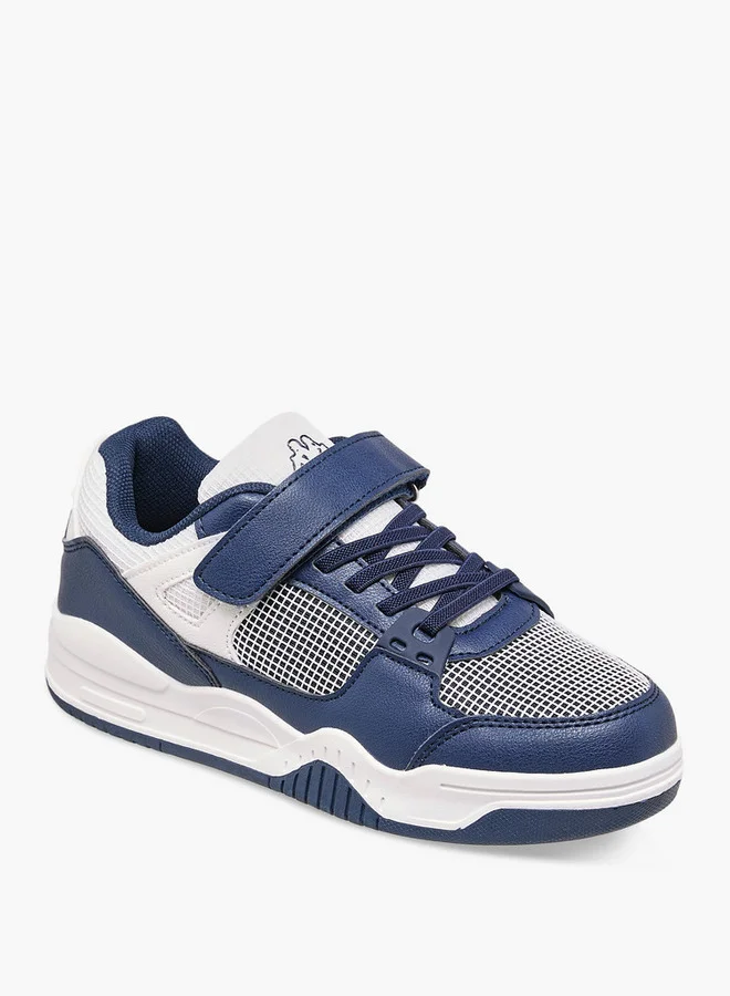 Kappa Boys' Logo Print Sneakers with Hook and Loop Closure