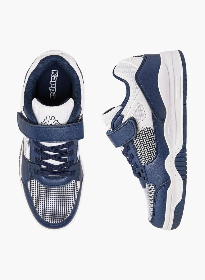 Kappa Boys' Logo Print Sneakers with Hook and Loop Closure