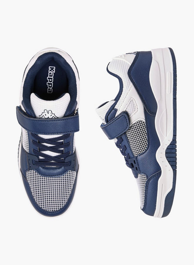 Kappa Boys' Logo Print Sneakers with Hook and Loop Closure  - Image 1