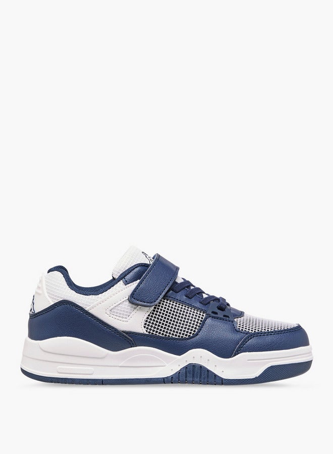 Kappa Boys' Logo Print Sneakers with Hook and Loop Closure  - Image 3