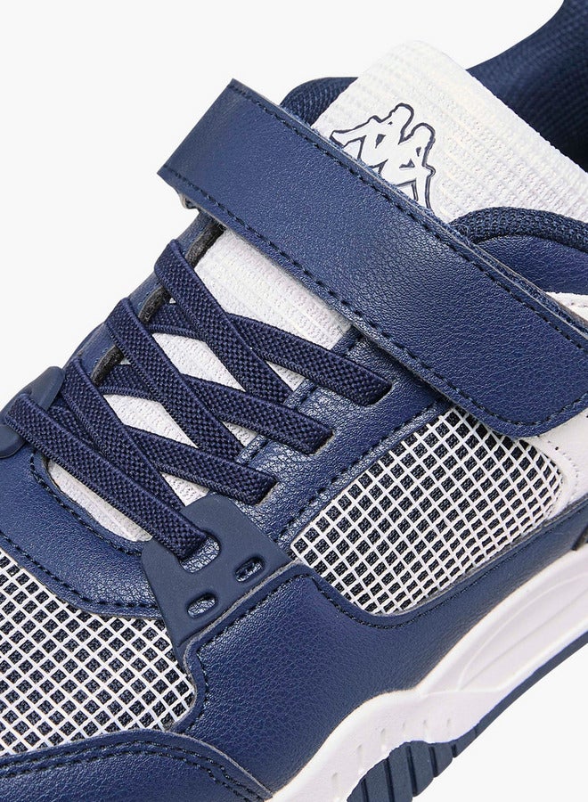 Kappa Boys' Logo Print Sneakers with Hook and Loop Closure  - Image 4