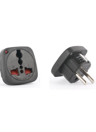 Hasanat Essentials Multi Travel Adaptor Suchko To Universal Power Adapter UK/US/AU to Universal Various Options International Plugs Shutter Indicator (Schuko Plug to Universal CE Approved HE15 BLACK) - pzsku/ZF6E6BC2F4A3F20599619Z/45/_/1720080476/ecfea5f2-5ee0-4911-bcb4-e649413ec728