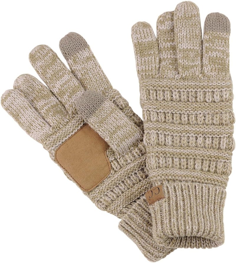 Cc Unisex Cable Knit Winter Warm Anti-Slip Touchscreen Texting Gloves - Image 1