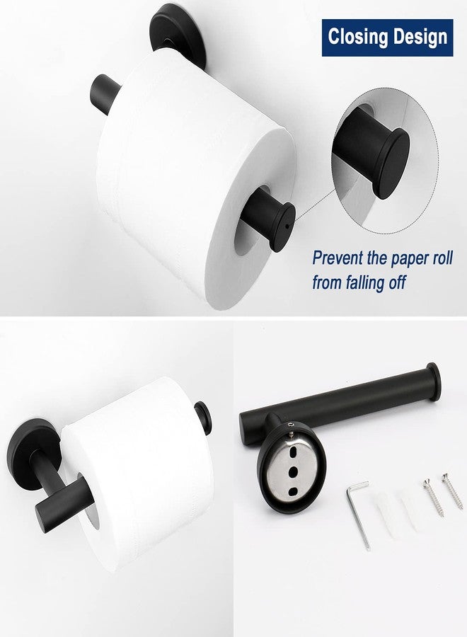 Siyzda Bathroom Hardware Set 2 Pieces Towel Ring and Toilet Paper Holder 304 Stainless Steel Hand Towel Holder and Towel Hanger Wall Mounted (Matte Black) - Image 4