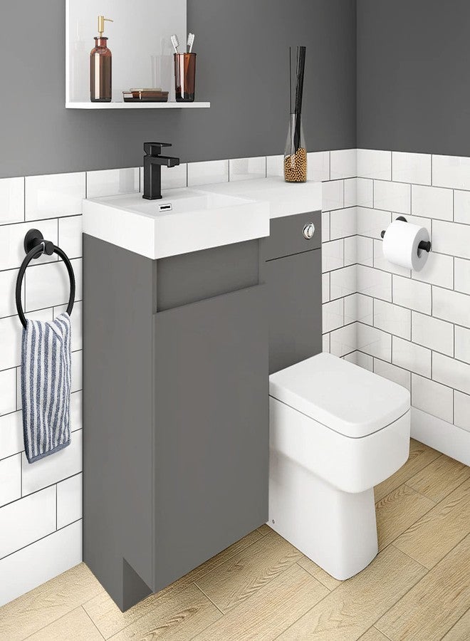 Siyzda Bathroom Hardware Set 2 Pieces Towel Ring and Toilet Paper Holder 304 Stainless Steel Hand Towel Holder and Towel Hanger Wall Mounted (Matte Black) - Image 5