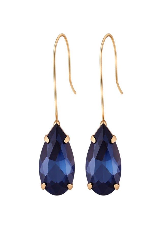 Accessher Gold Plated Lightweight Earrings Pair Drop Design with Violet Colour Stone/Jhumka Earrings for Women and Girls/Stylish ear rings Pair of 1 - Image 1