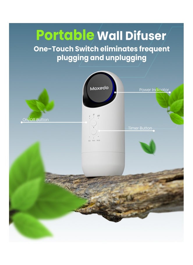 Moxedo - Moxedo Plug-In Electric Fragrance Diffuser Wall Mount Aroma Therapy Waterless Diffuser with 120 ml Bottle Capacity for Home Office and Bathroom - White - Image 1
