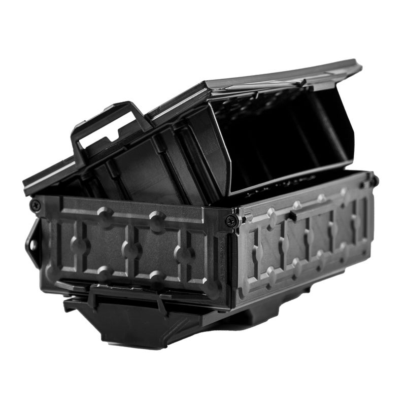 YakAttack TracPak with PicPocket QuickDraw - Black | Track Mount Storage Box with Spring-Loaded Lid | Quick Release Base & Labels Included | Vertical or Horizontal Mount | Made in USA - Image 1
