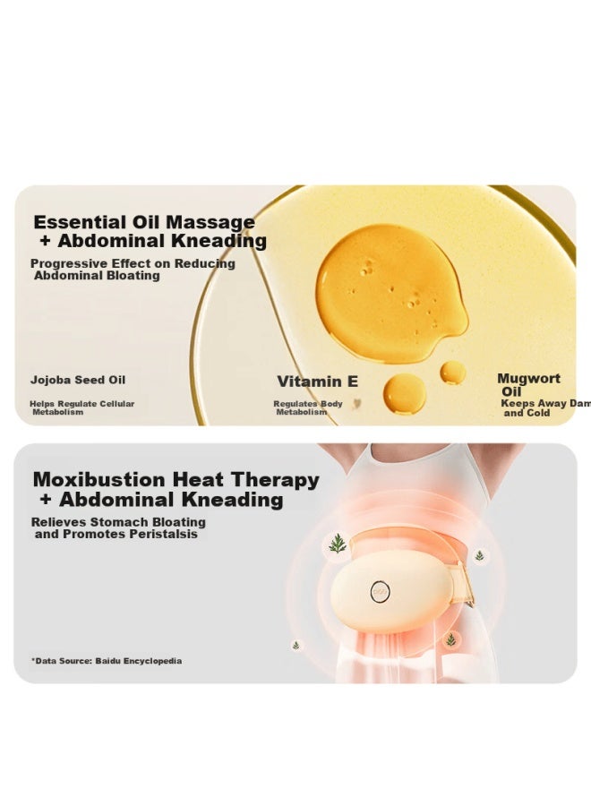 Pgg Bian Stone Abdominal Massager W2 Stomach Massage Device Promotes Intestinal Peristalsis Constipation Heat Therapy Fat Burning Gift For New Year Birthday Women's Day Girlfriend Wife - Image 3