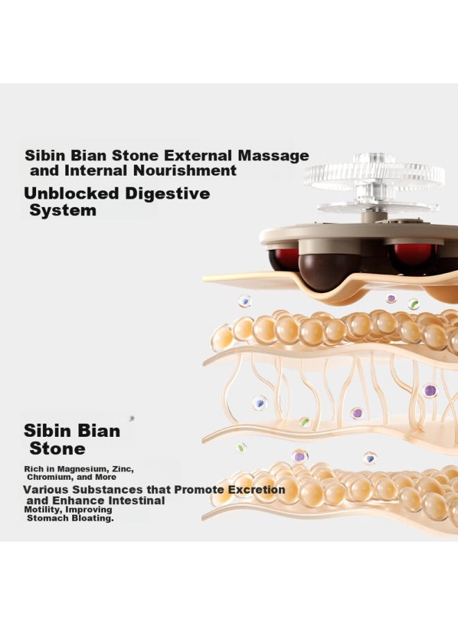 Pgg Bian Stone Abdominal Massager W2 Stomach Massage Device Promotes Intestinal Peristalsis Constipation Heat Therapy Fat Burning Gift For New Year Birthday Women's Day Girlfriend Wife - Image 4