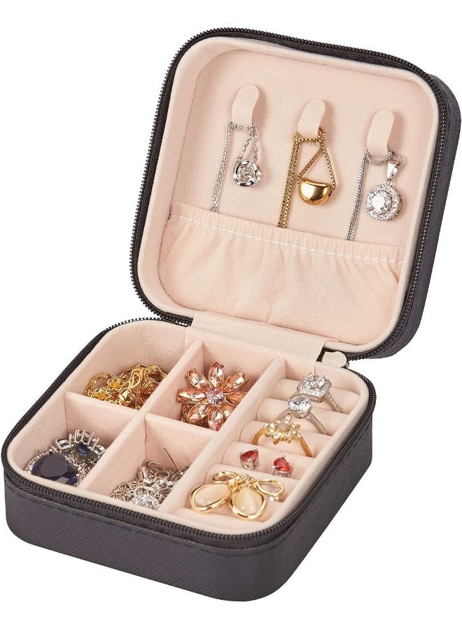 ECVV PU Leather Small Jewelry Box, Travel Portable Jewelry Case for Ring, Pendant, Earring, Necklace, Bracelet Organizer Storage Holder Boxes - Image 4